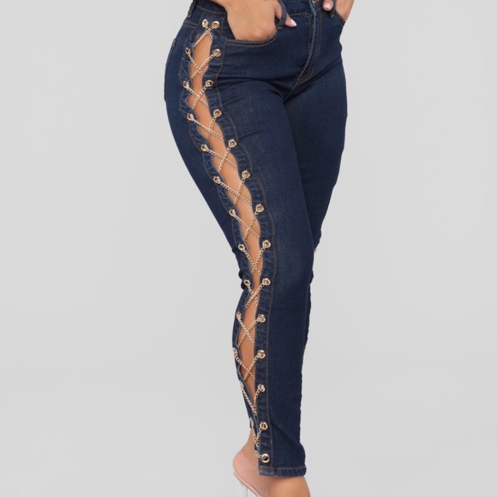 Fashion nova Lace up jeans 🔥